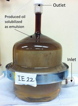 produced oil solubilized as emulsion