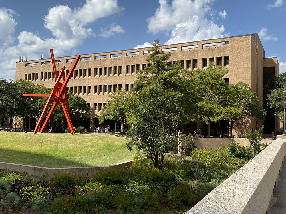 PGE building with clock knot sculpture out front