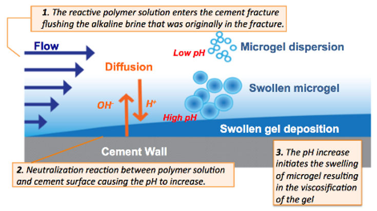 reaction between microgel and fracture